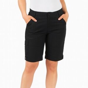 Fox Girls Black Bermuda Capri Cropped Cargo Shorts Size 3